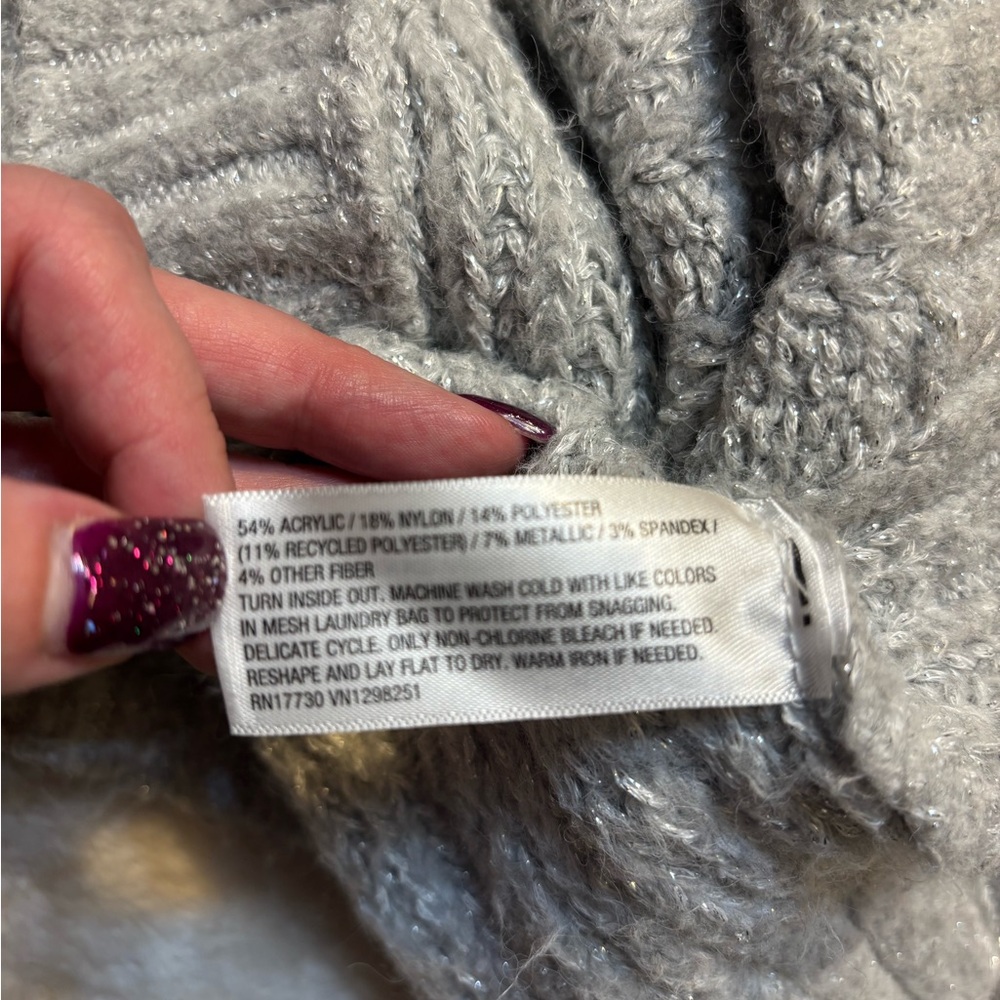 Universal Thread Cardigan Medium Silver Gray Lure… - image 11